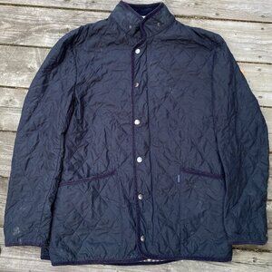 Vintage 90s Aquascutum London England Quilted Jacket Coat Size 54 Blue